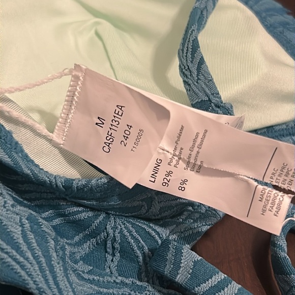 CUPSHE Cyan High Waisted Scalloped V Neck Bikini Set Women Size M NWOT - Picture 5 of 13